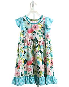 MILLY LOVES LILY  BLUE  FLORAL  KNIT DRESS