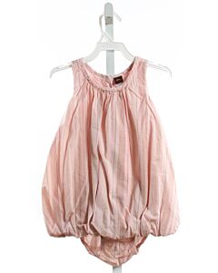 TEA  PINK  STRIPED  DRESS WITH BUBBLE HEM