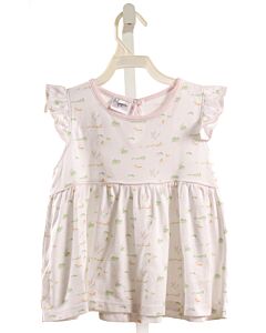 PIPPA LAYETTE + LOUNGE  PINK   PRINTED DESIGN SLEEVELESS SHIRT WITH PICOT STITCHING