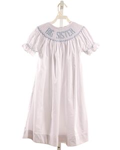 PLEATS & STITCHES  WHITE   SMOCKED DRESS