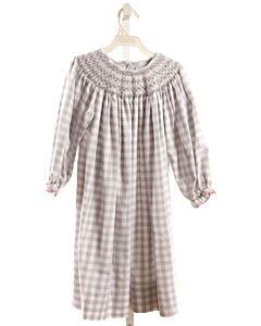 DELANEY  GRAY  GINGHAM SMOCKED DRESS