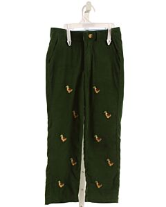 LITTLE ENGLISH  GREEN CORDUROY  EMBROIDERED PANTS