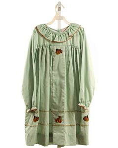 SMOCKINGBIRD  GREEN   EMBROIDERED DRESS WITH PICOT STITCHING
