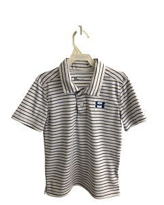 UNDER ARMOUR  BLUE  STRIPED  KNIT SS SHIRT