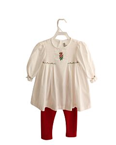 FANTAISIE KIDS  WHITE  FLORAL EMBROIDERED 2-PIECE OUTFIT