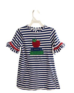 BAILEY BOYS  BLUE  STRIPED  KNIT DRESS WITH RIC RAC