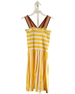 DEUX PAR DEUX  YELLOW  STRIPED SMOCKED KNIT DRESS