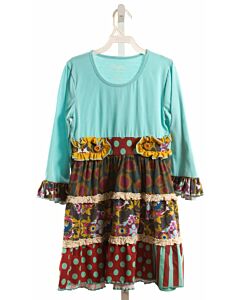 TUTU & LULU  MULTI-COLOR    KNIT DRESS WITH RUFFLE