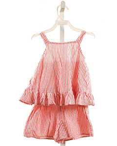 TUCKER & TATE  RED SEERSUCKER STRIPED  2-PIECE OUTFIT