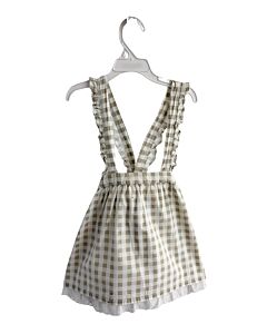 LA COQUETA  BROWN  GINGHAM  SKIRT WITH EYELET TRIM