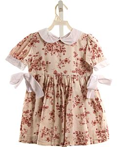 SAL & PIMENTA  LT PINK  FLORAL  DRESS WITH BOW