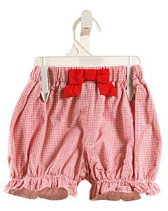 THE BEAUFORT BONNET COMPANY  RED  WINDOWPANE  BLOOMERS WITH BOW