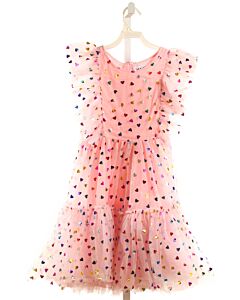 LOLA + THE BOYS  PINK TULLE  PRINTED DESIGN PARTY DRESS