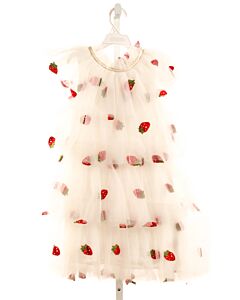 LOLA + THE BOYS  WHITE TULLE  PRINTED DESIGN PARTY DRESS