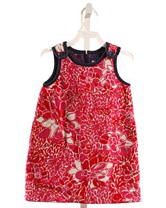 LILLY PULITZER  HOT PINK CORDUROY FLORAL PRINTED DESIGN DRESS