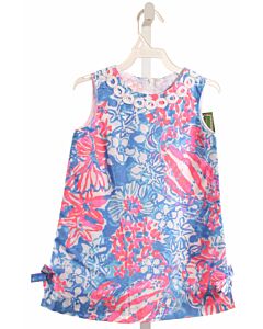 LILLY PULITZER  BLUE  FLORAL PRINTED DESIGN DRESS