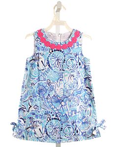 LILLY PULITZER  BLUE  FLORAL PRINTED DESIGN DRESS