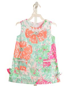 LILLY PULITZER  GREEN  FLORAL PRINTED DESIGN DRESS