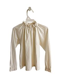 BISBY BY LITTLE ENGLISH  WHITE SWISS DOT   KNIT LS SHIRT