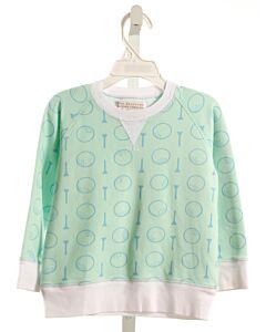 THE BEAUFORT BONNET COMPANY  GREEN KNIT  PRINTED DESIGN PULLOVER