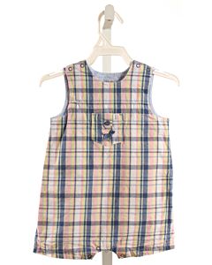 LITTLE ME  MULTI-COLOR  PLAID  SHORTALL