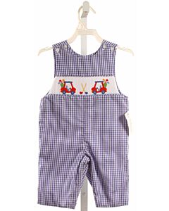 BEST DRESSED CHILD  BLUE  GINGHAM SMOCKED LONGALL