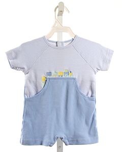 FLORENCE EISEMAN  BLUE KNIT STRIPED  SHORTALL