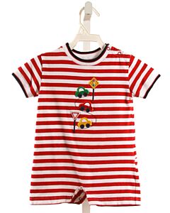 FLORENCE EISEMAN  RED KNIT STRIPED  SHORTALL