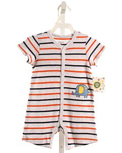 LITTLE ME  GRAY KNIT STRIPED  SHORTALL