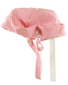 THE BEAUFORT BONNET COMPANY  RED SEERSUCKER STRIPED  HAT