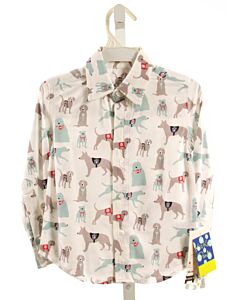 KICKEE PANTS  LT BLUE  PRINT  DRESS SHIRT