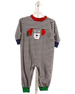 FLORENCE EISEMAN  BLACK  STRIPED APPLIQUED KNIT ROMPER