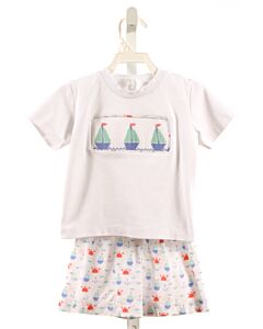 ELIZA JAMES  WHITE   SMOCKED 2-PIECE OUTFIT