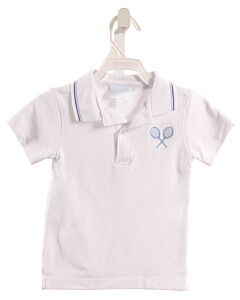 LITTLE ENGLISH  WHITE PIQUE  EMBROIDERED SHIRT-SS