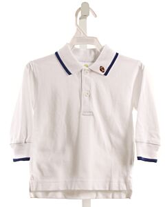 FLORENCE EISEMAN  WHITE PIQUE   KNIT LS SHIRT