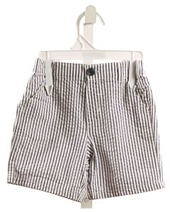 LITTLE ME  GRAY SEERSUCKER STRIPED  SHORTS