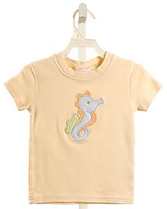 STITCHY FISH  PALE YELLOW   APPLIQUED T-SHIRT
