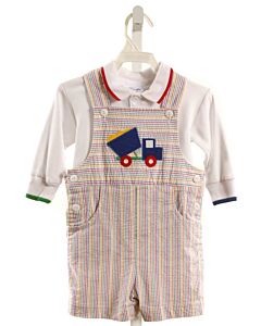 FLORENCE EISEMAN  MULTI-COLOR SEERSUCKER STRIPED APPLIQUED JON JON