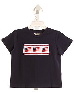 LIL CACTUS  NAVY   SMOCKED T-SHIRT