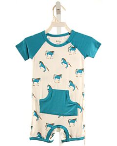 KYTE BABY  BLUE  PRINT  KNIT SHORTALL