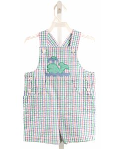 FLORENCE EISEMAN  MULTI-COLOR SEERSUCKER PLAID APPLIQUED JON JON