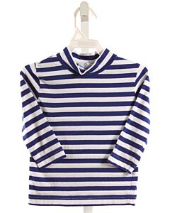FLORENCE EISEMAN  BLUE  STRIPED  KNIT LS SHIRT