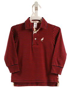 THE BEAUFORT BONNET COMPANY  RED  STRIPED  KNIT LS SHIRT