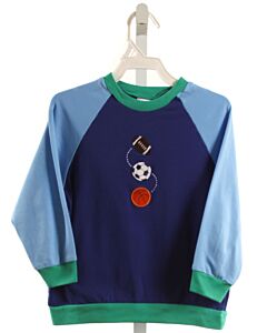 FLORENCE EISEMAN  BLUE    KNIT LS SHIRT