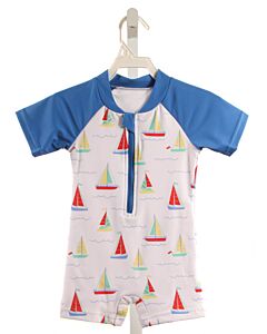 STITCHY FISH  BLUE   PRINTED DESIGN RASH GUARD