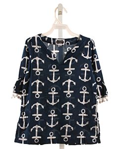 MUD PIE  BLUE   PRINTED DESIGN COVER UP