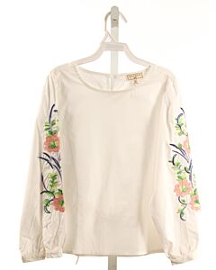 HAYDEN GIRLS  WHITE  FLORAL EMBROIDERED DRESS SHIRT