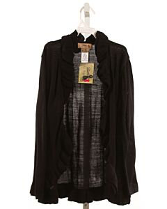 FLORENCE EISEMAN  BLACK    CARDIGAN WITH RUFFLE