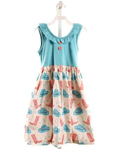 ELEANOR ROSE  AQUA  PRINT  DRESS