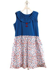 ELEANOR ROSE  BLUE    DRESS WITH RUFFLE